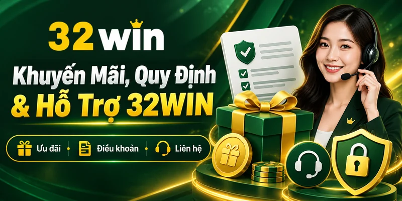 Điều khoản và thông tin hỗ trợ người dùng 32WIN.